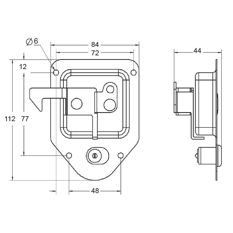 FLUSH PADDLE LATCH LOCK WITH HOOK CAM Paddle Latches NZ Parts
